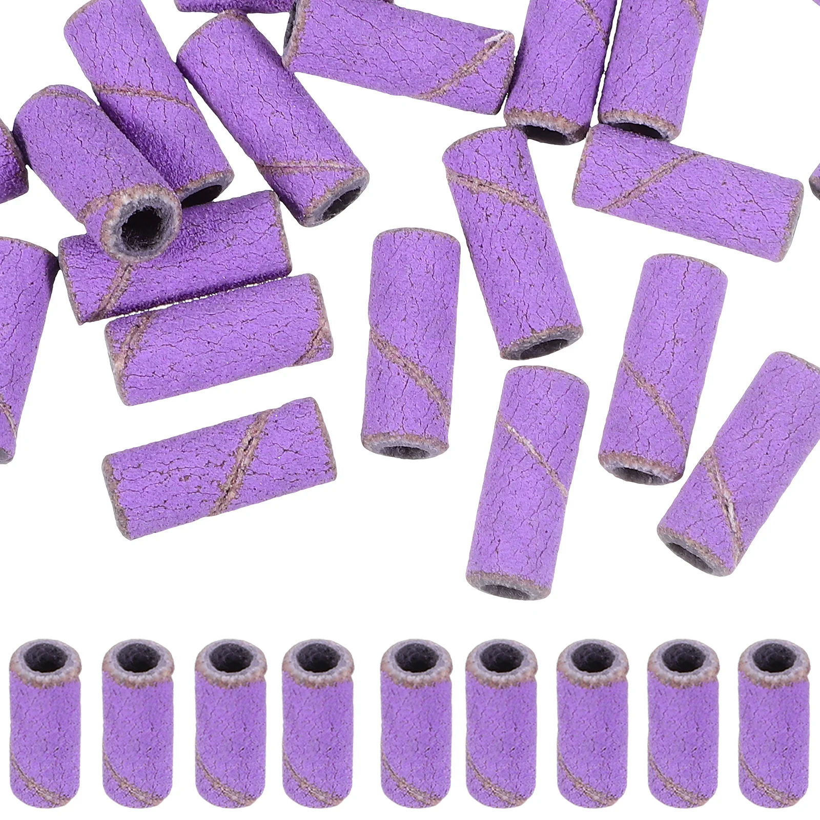 50 قطعة العصابات الأظافر الرملي خواتم ل مانيكير الاكريليك الأظافر الطبيعية طحن إزالة البولندية الأربطة الرملي الصغيرة لصالون المنزل Diy بها بنفسك #3