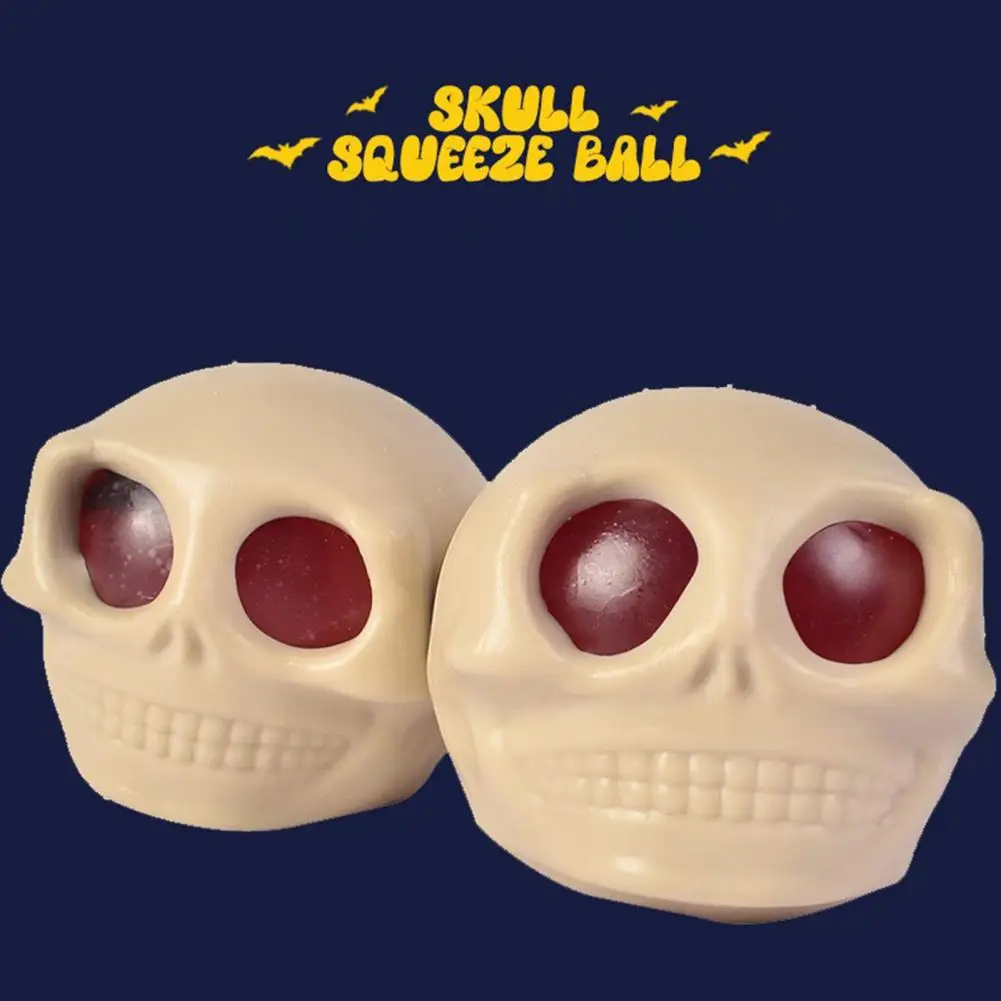 Skull Squeeze Toy para Festas, Squeeze Toy, Horror Doll, Squeezing Ball, Diversão, Halloween Stress Relief, Candy Bag Filler