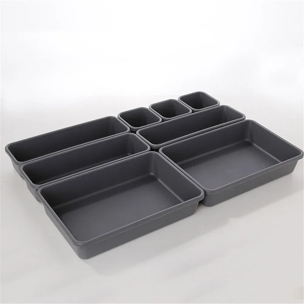 8pcs/set Adjustable Drawer Organizer Box Trays Make Up Cosmetics Sundries Divider Holder Kitchen Bathroom Closet Jewellery Box