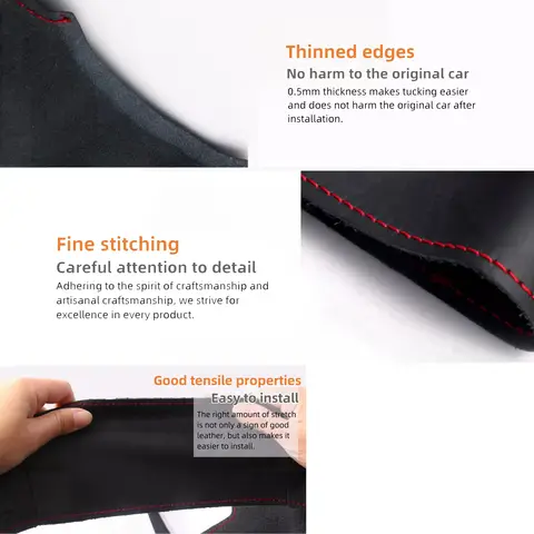 Car Steering Wheel Cover For Mercedes Benz W203 C-Class 2001-2007 Anti Slip Artificial Leather Car Accessories Steering Wrap 10 best sales w203 interior accessories - №1