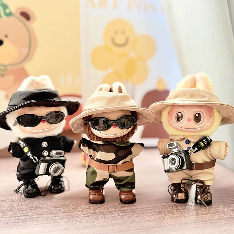 

Labubu Doll Clothes Thai Policeman Labubu I II Idol Dolls 15/17cm Plush Doll'S Clothes DIY Gifts Sitting Party Accessories