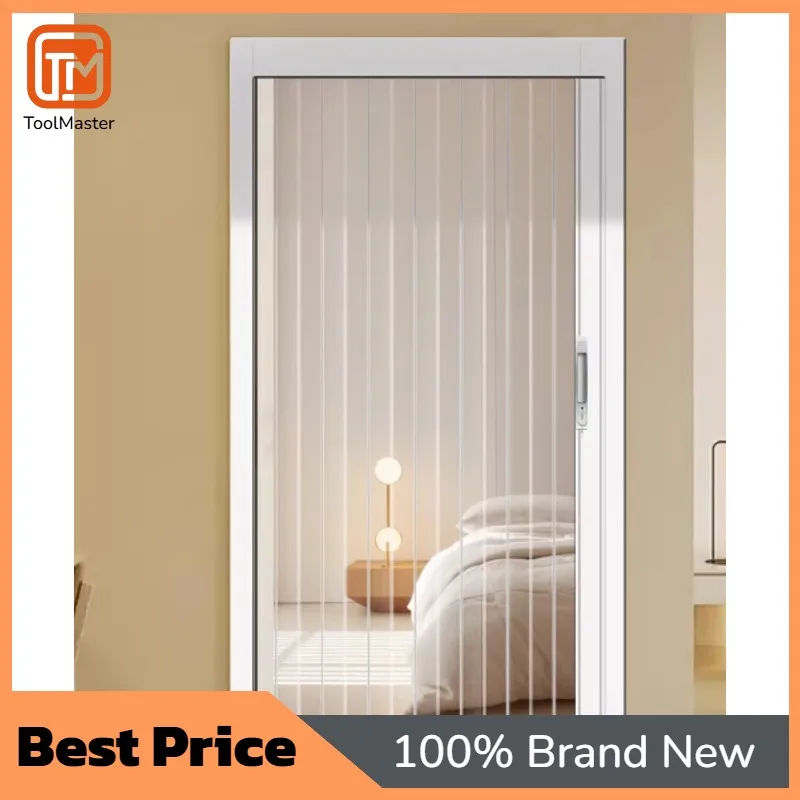 【Hot Sale】Transparent PC Foldable Telescopic Sliding Gate Soundproof Waterproof Privacy Door Modern Interior Bedroom Bathroom Li