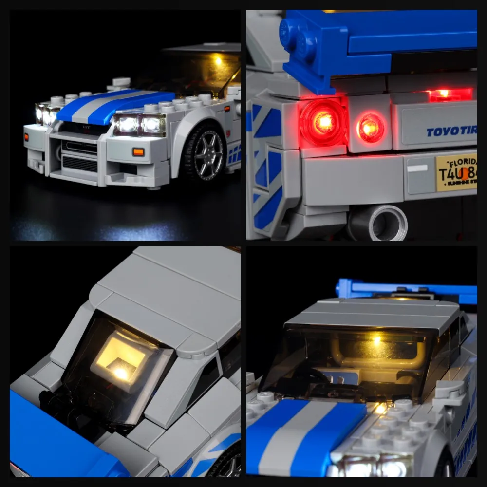 EASYLITE LED Light Set For Speed Champions 76917 2 Fast 2 Furious Nissan Skyline GT-R R34 Building Blocks DIY Toys No Model