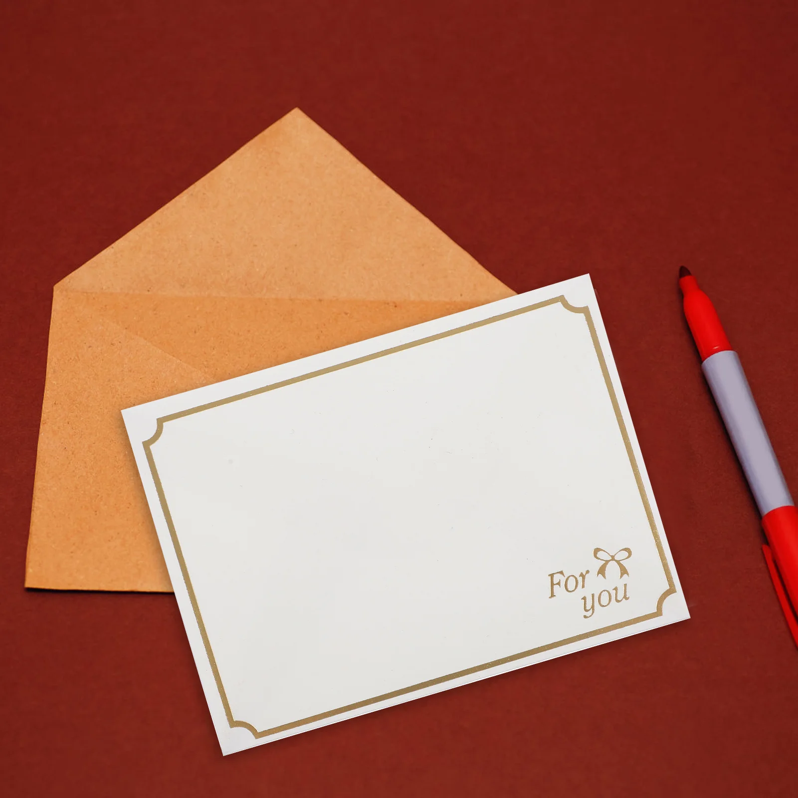 24Pcs Gold Trim Envelopes Protective Secure Fit Envelopes for Cards Documents Wedding Parties Graduation Ceremonies Decoration