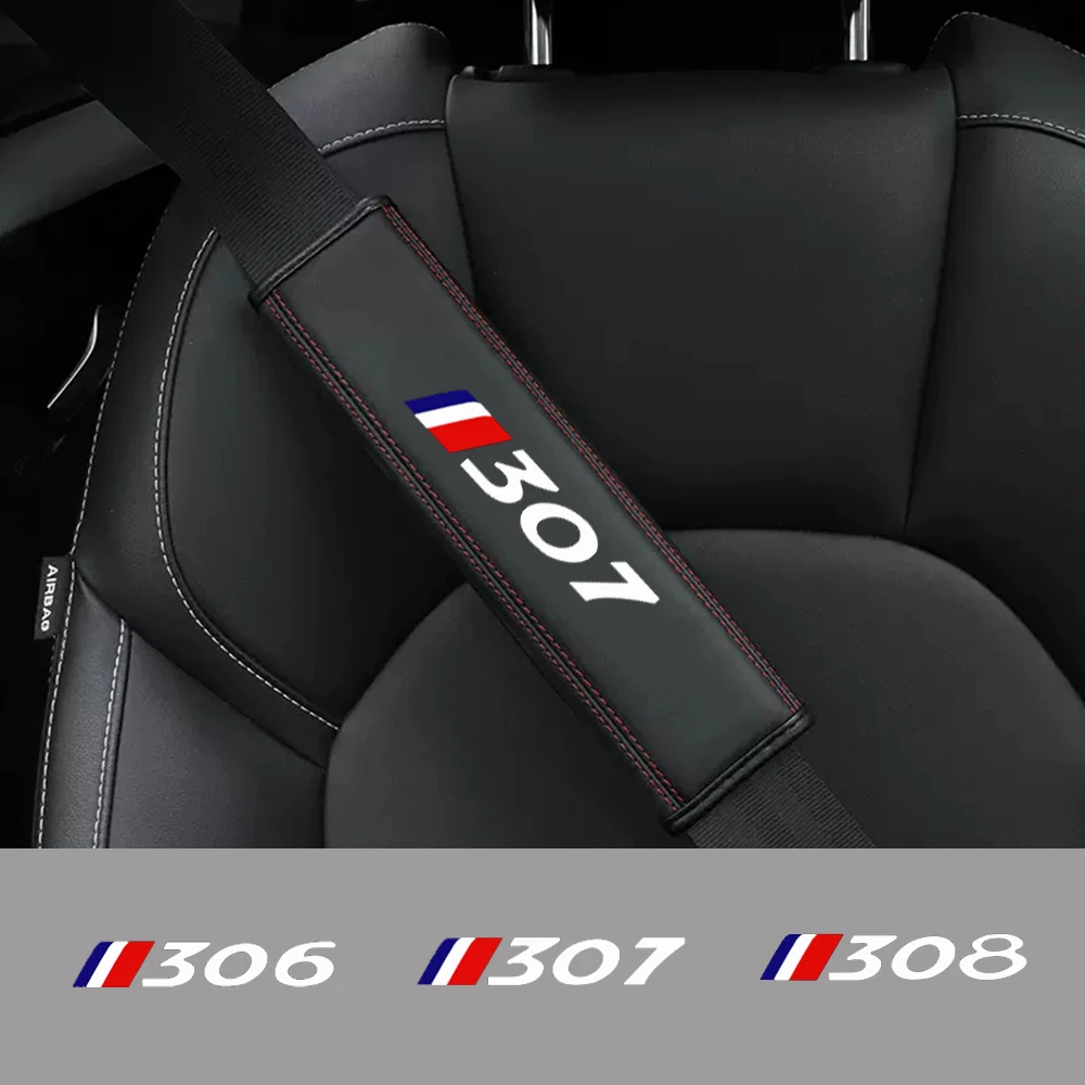 1 Uds. Funda protectora de hombro para cinturón de seguridad de coche, almohadilla acolchada para cinturón de seguridad para Peugeot 306 307 308, accesorios de estilo