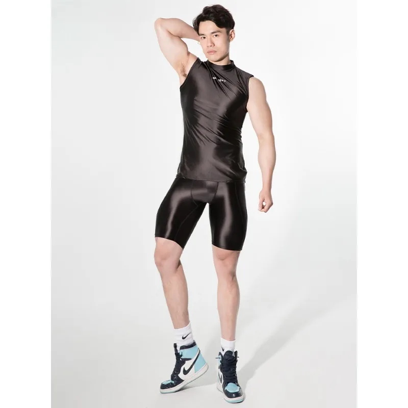 

Customized tight spandex fitness suit refreshing silky sports and fitness ballet gymnastics jumpsuit for men leotards justocorps