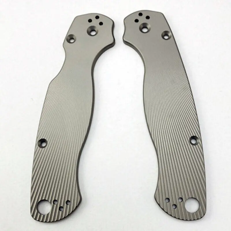 

New New 2PC Titanium Alloy Knife Handle Patch Radial Stria for Spyderco Paramilitary C81