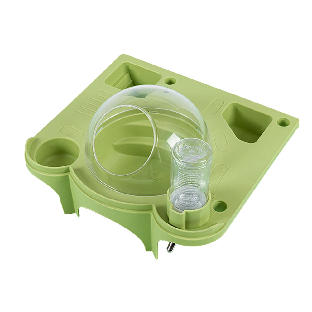 Hamster Cage with 2 Eating Area Water Bottle Stairs Transparent Capsule Bathroom Habitat House For Feeding Watering Supplies
