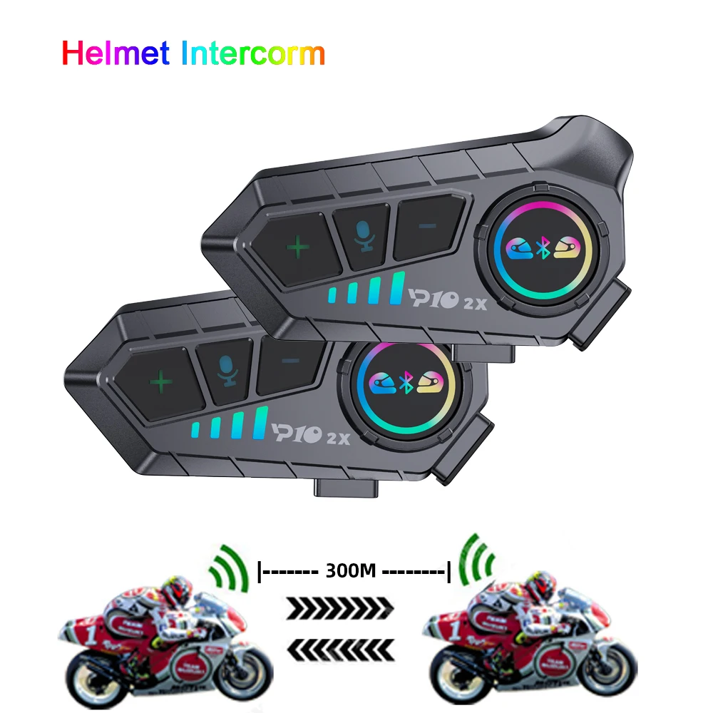 

Wireless Helmet Headset Intercom for Motocycle Waterproof noise reduction Handsfree Motobike Helmet Interphone Share Music