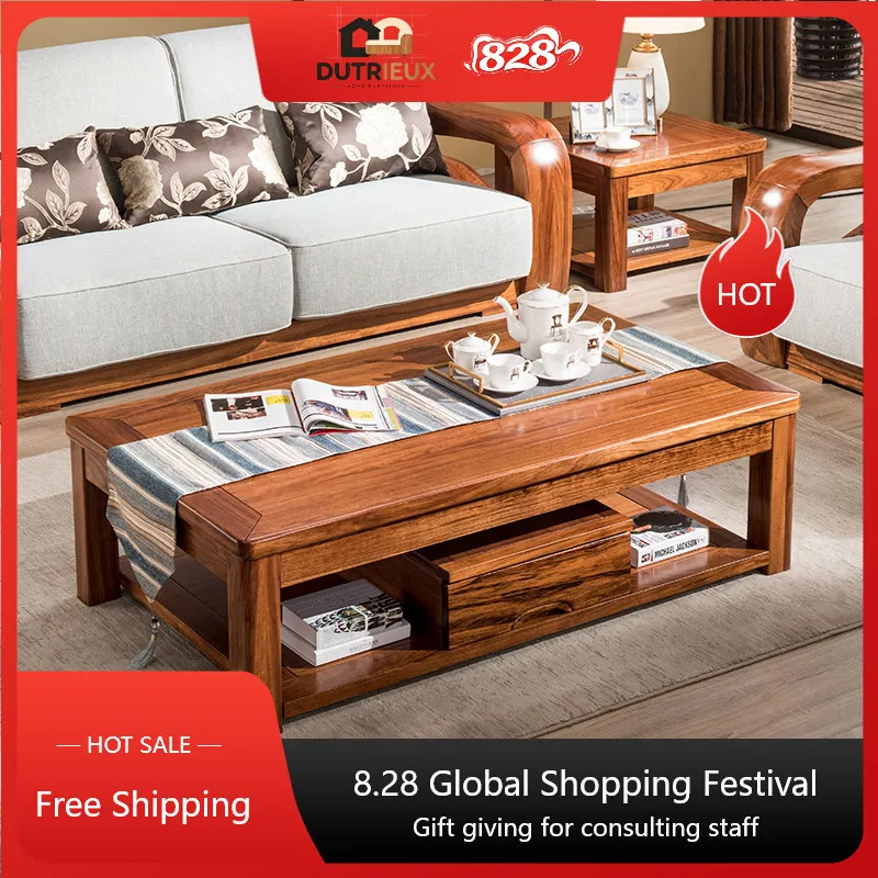 Decoration Chinese Coffee Tables Brown Walnut Designer Apartment Coffee Tables Living Room Salon Tavolino Da Salotto Furniture