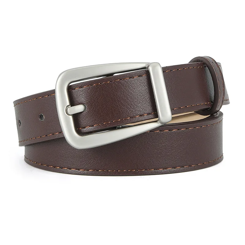 Schlichtes Design Damengürtel, modisch, lässig, vielseitig, für Kleid, Jeans, Accessoires, rosa Pu-Leder, Dornschließe, Bund 2,3 cm – Detail 6