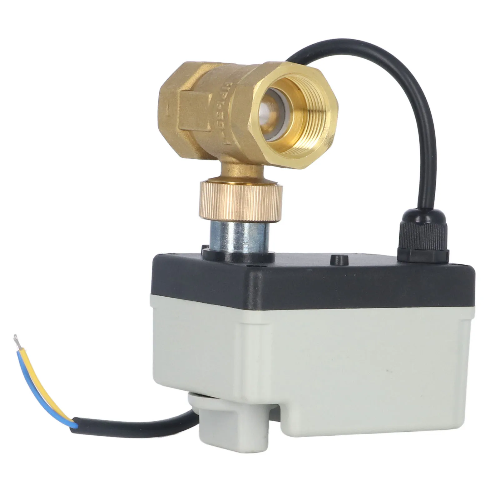 Válvula de bola motorizada normalmente cerrada IP54 Cuerpo de latón Carcasa de ABS Válvula de bola eléctrica de 2 vías DC12‐24V DN20 Válvula de bola de 3/4 pulgadas