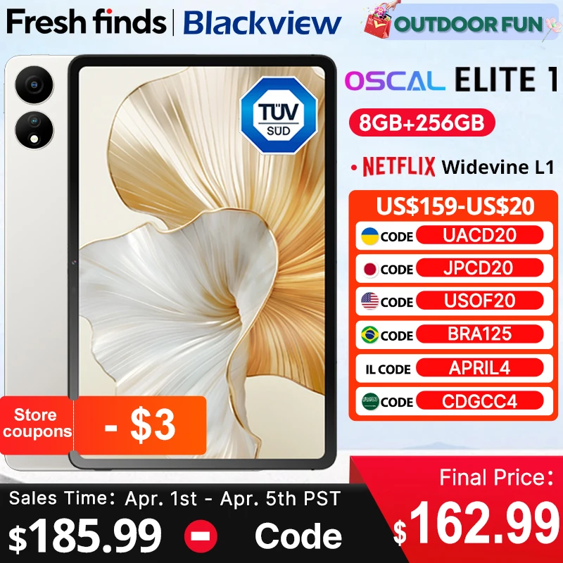 Blackview Oscal ELITE 1 tableta 12,1 pulgadas 2,5 K pantalla MTK Helio G99 Widevine L1 8800mAh batería 33W carga rápida Android Pad PC