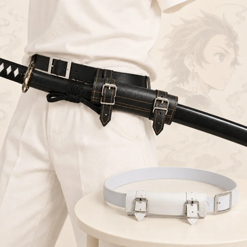 Katana Sword Belt Holster Demon Slayer Anime Cosplay Prop Medieval Samurai Sabre Waist Straps Real Japanese Katana Belt Holder