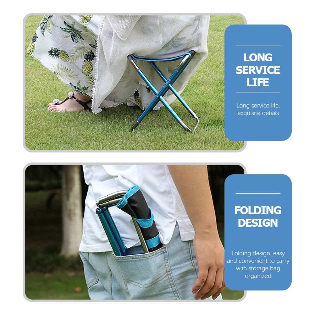 

Outdoor Folding Stool Portable Camping Chair For Hiking Fishing Travel Lightweight Multi-Function Seat Beach