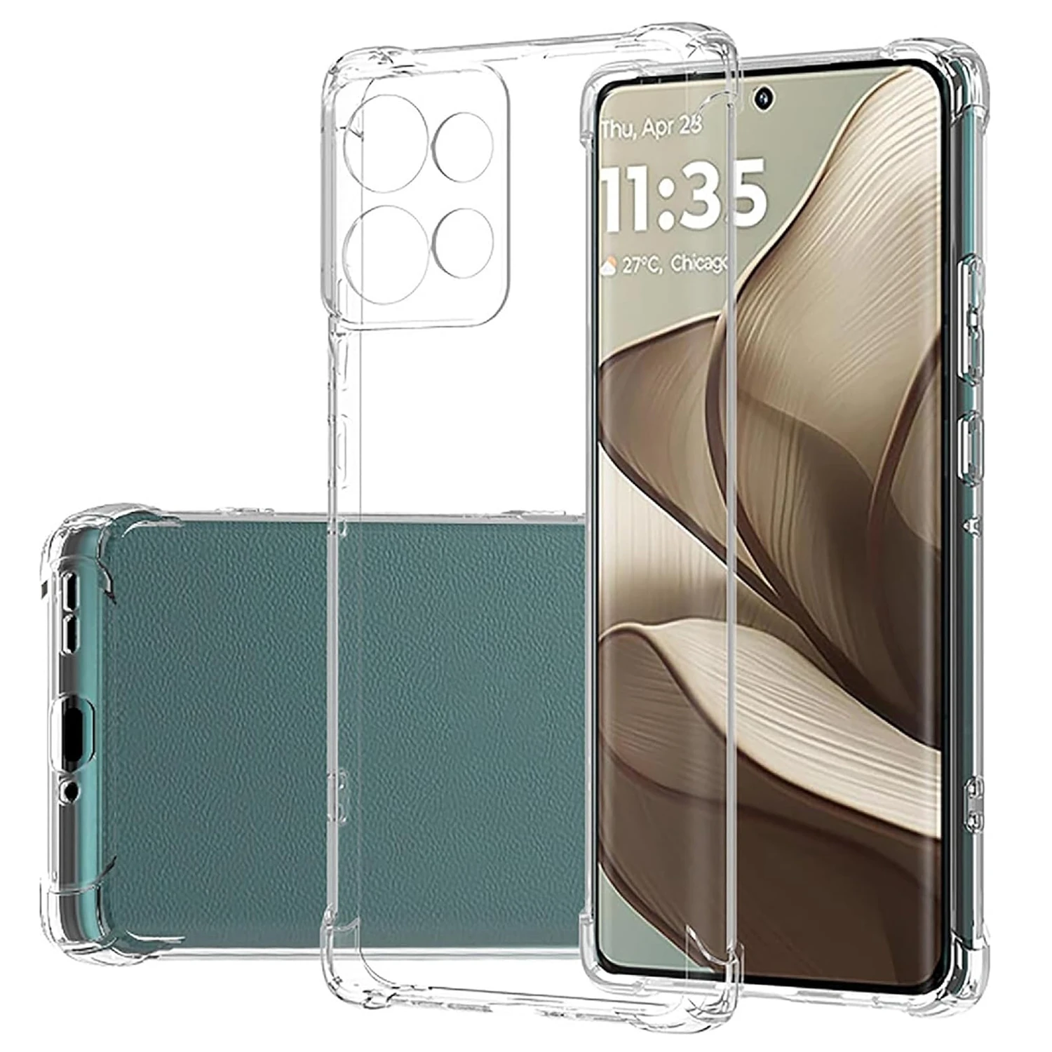 

Противоударный прозрачный чехол из ТПУ с четырьмя кукушками для Moto G56 G86 Power 5G, защитный чехол, прозрачный чехол Capa Shell Coque Fundas