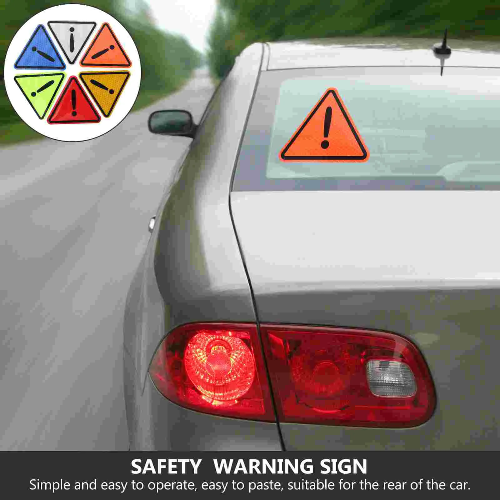 Triangle Danger Vehicle Warning Sign Reflective Sticker Car Signs Label Stickers for Cars