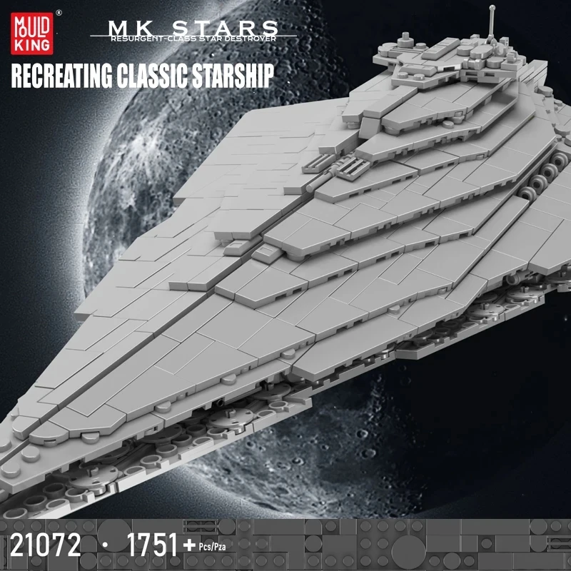 MOULD KING 21072 Star Plan Toys The MOC Resurgent Starship Building Block Aseembly Star Fighter Model Brick Kids Christmas Gifts