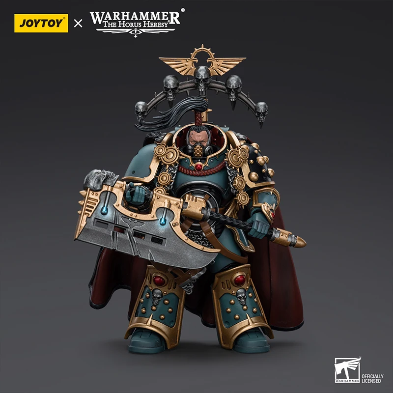 Joytoy warhammer 30k 1/18 figura de ação sons de horus legião praetor com machado de potência anime modelo militar brinquedos presente aniversário