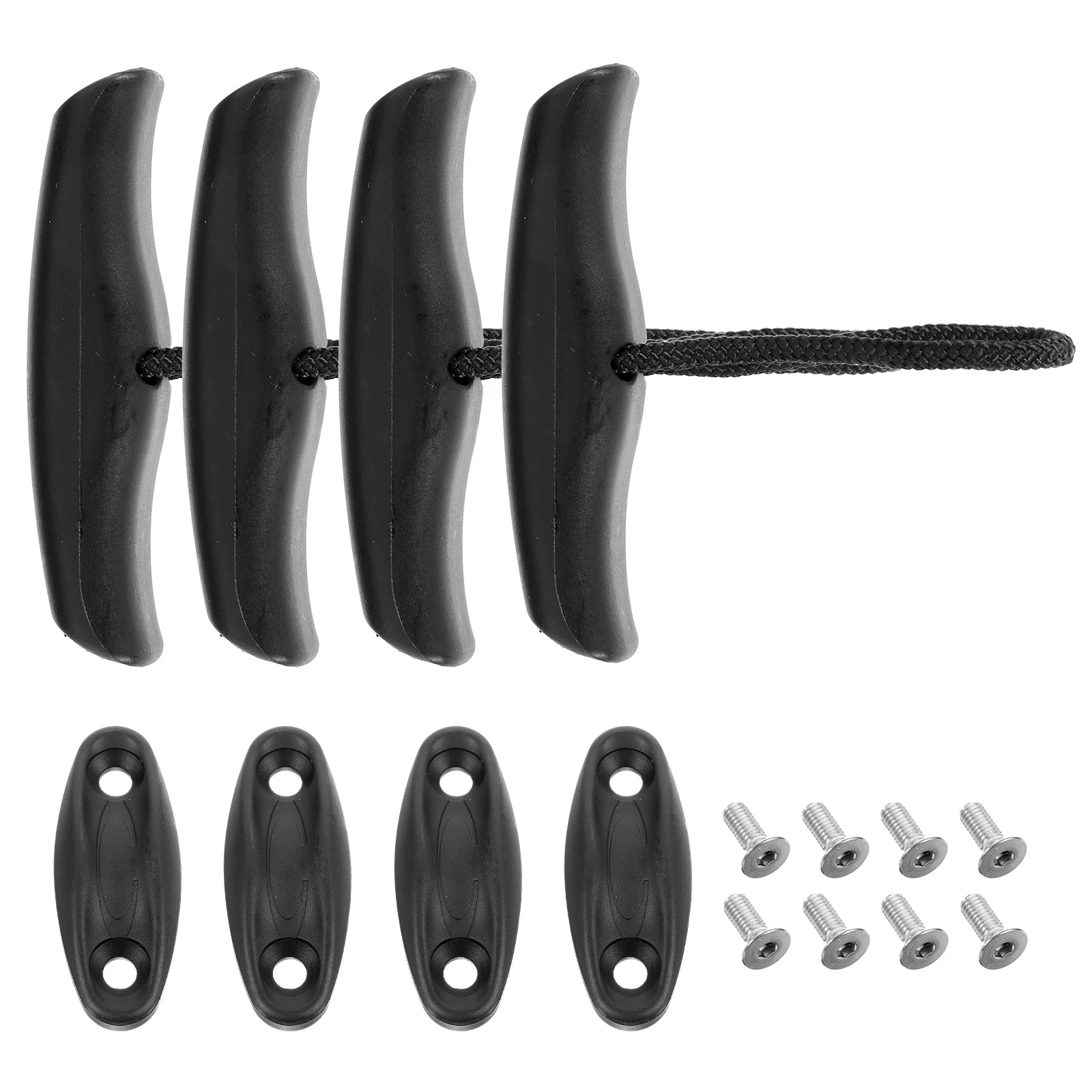 

4Set Anti-Skid Plastic Kayak Pull Handle Ergonomic Contoured Install Detachable Front Rear Mount High Strength Durable