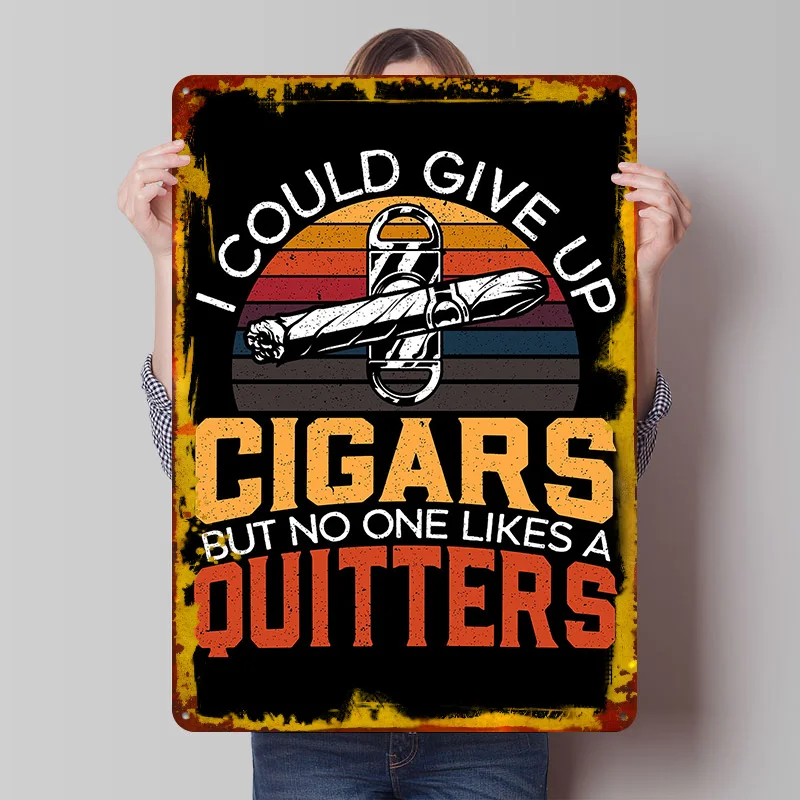 Cigarette Smoker Tinplate Poster Customized Wall Art Vintage Retro Metal Signs for Room Decoration Home Decor Items Man Cave