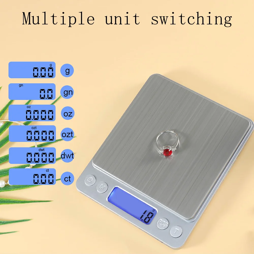 Ricarica USB batteria al litio Mini Precision LCD Digital Kitchen bilance elettroniche bilancia per il peso cottura del tè 3kg/0.1 500g/0.01