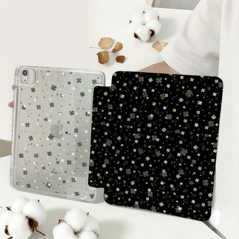 Full Screen  Four-Leaf Clover Y2K Cover For iPad Pro 13 11th M5 M4 12.9 A16 10 8 7 9th 10th Air 11 M2 M3 Mini Tablet Case