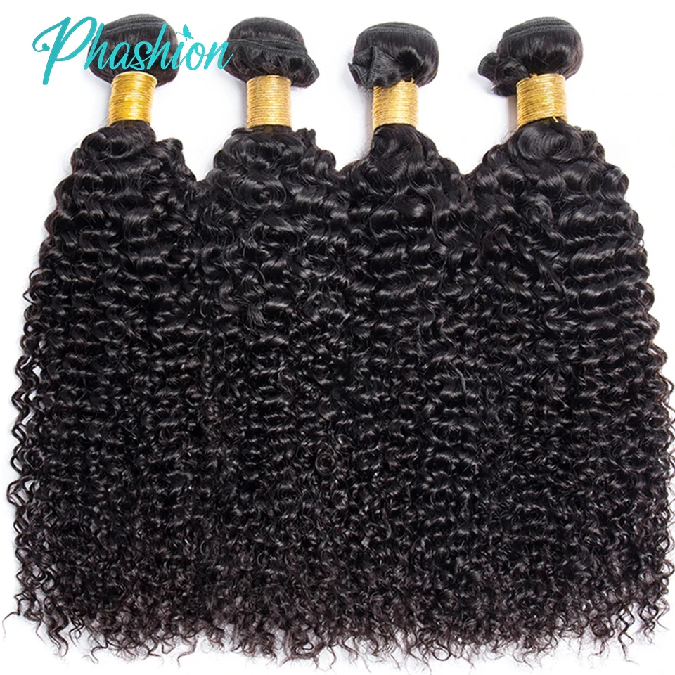Phashion Kinky Curly Human Hair Bundles 1/3 Pcs/Lot 30 32 Inch 100% Remy Hair Extensions For Black Women Brazilian Weave On Sale