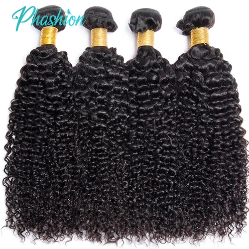 Imagen 2 del producto Extensiones de cabello humano rizado Phashion, 1/3 unids/lote, 30, 32 pulgadas, 100% extensiones de cabello Remy para mujeres negras, tejido brasileño en venta
