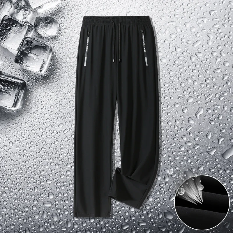 

Summer Men Casual High end Ice Silk Pants Sports Pants Quick-Drying Men's Trousers Sweatpants Male Elastic Plus Size 8xl 7xl 6xl