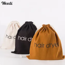 Weedi drawstring dust bag Hotel hairdryer cover travel storage bag Reusable Deerskin Velvet Hair Dryer Organizer Bags