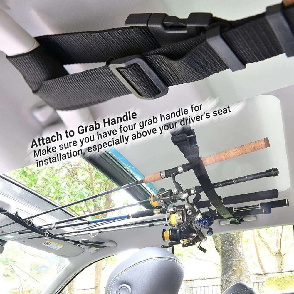 

Car Mounted Storage Rack Fishing Rod Gear Holder Vehicle Fishing Rod Rack Holder Strap Storage Car Rest Belt Carrier for SUV Van