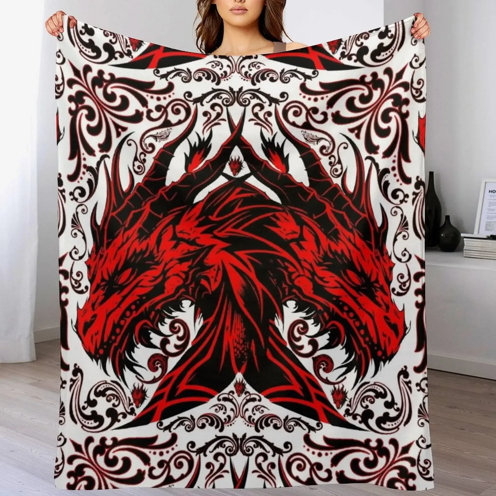 

crimson drogon Throw Blanket Camping Designers heavy to sleep Sofa Blankets