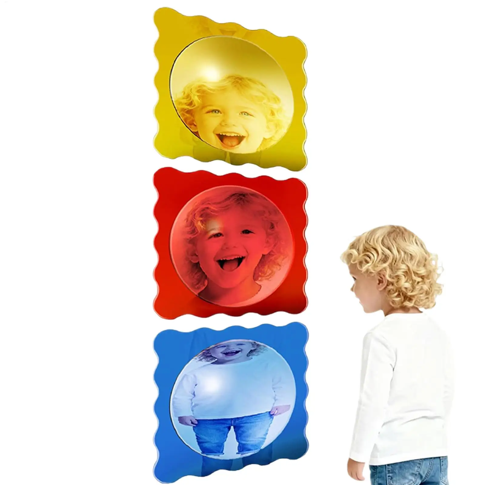 Bubble Mirror Decor 3-Pieces Playful Corner Decor Interactive Sensory Mirror for Home Office School Kindergarten Game Room