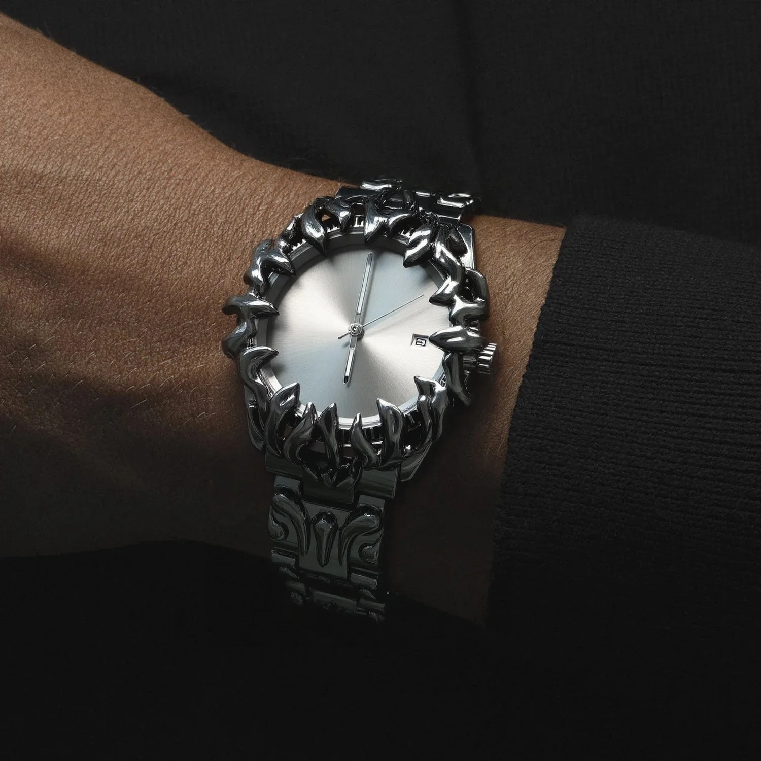 الأحمر وقت الفضاء الكراك تصميم ساعات كوارتز الرجال المرمر الصناعات الشيطان مخلب أعلى فريد الإبداعية ووتش الذكور AAA الساعات Relogio