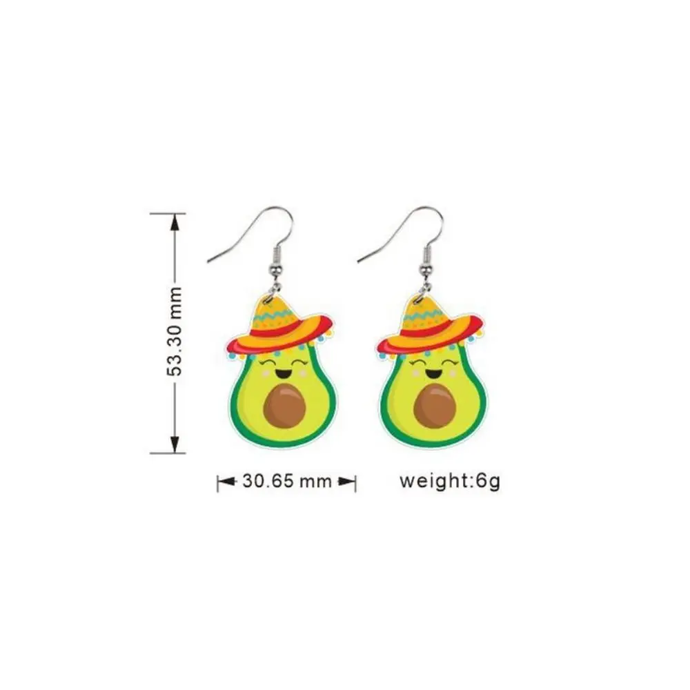 Mexican Carnival Theme Party Earrings May 5th Carnival Cactus Acrylic Earring Chili Rainbow Pendant Earrings Women Jewelry Gift