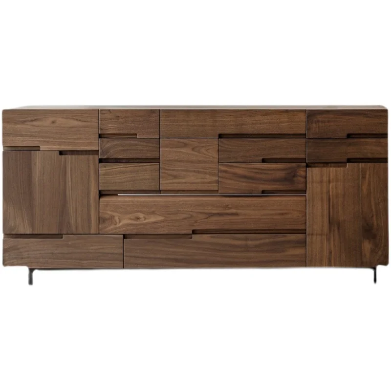 North American black walnut multi-chest living room storage drawer storage cabinet simple TV cabinet