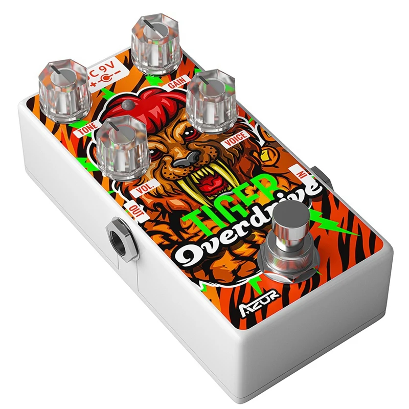 AZOR-Pedal de Metal para guitarra, accesorio para guitarra con efecto AP-502, serie del zodiaco 12, Tiger Overdrive