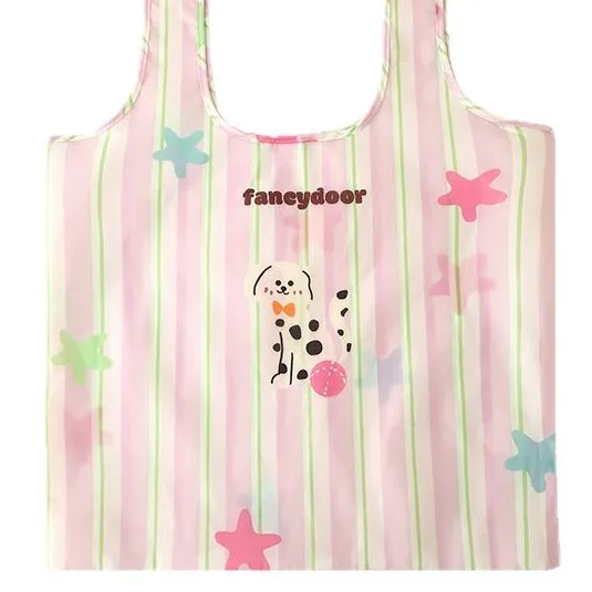 2025 جديد قابل للطي صديقة للبيئة سعة كبيرة حقيبة تسوق الإبداعية الكرتون حقيبة بقالة حقيبة التخزين حقيبة التخزين