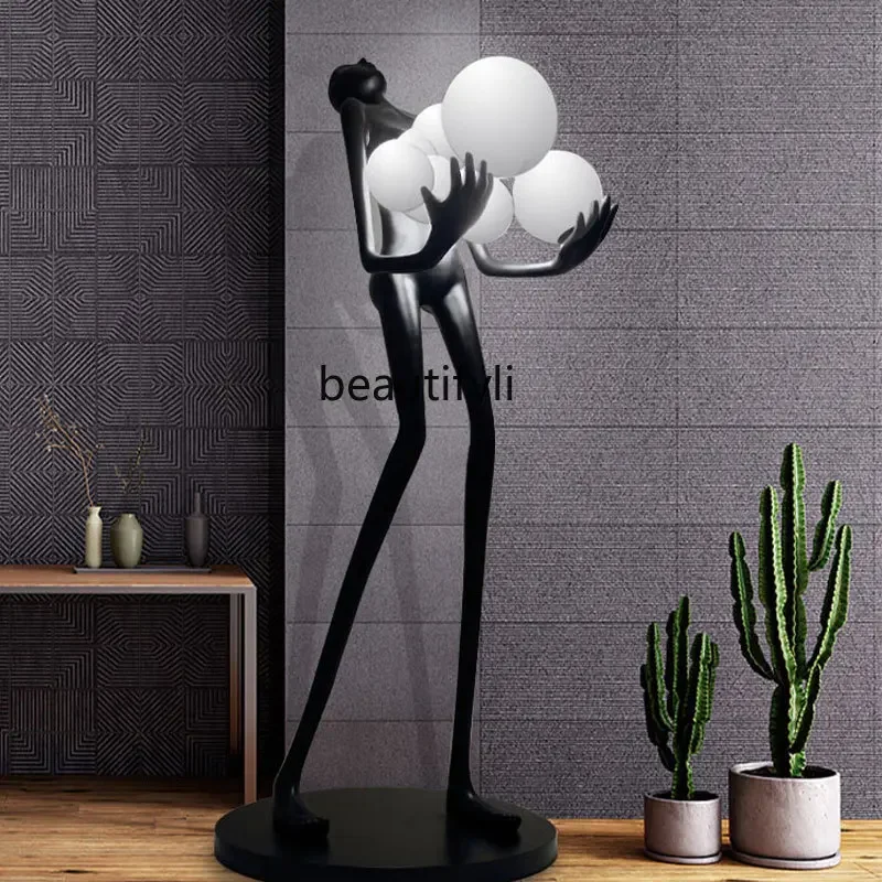 Ball holding beauty sculpture floor lamp Muse simple creative decoration living room home park square model room