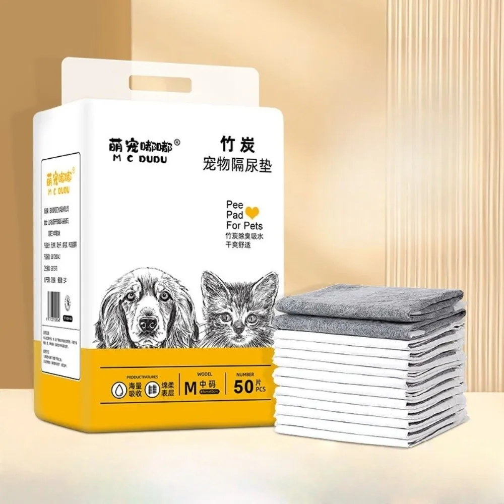 

S/M/L/XL Bamboo Charcoal Pet Cushion Disposable Thickened Dog Training Pee Pad Super Absorbent Grey Urine Nappy Mat Dog
