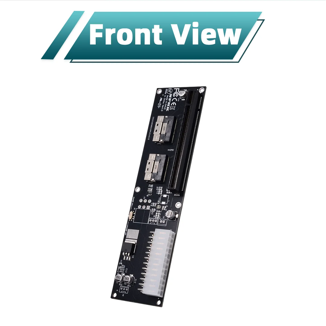 SFF-8654 8i X2 To PCIe X16 Adapter Card / SFF-8654 Cross Cable 50CM for External GPU eGPU Riser Adapter