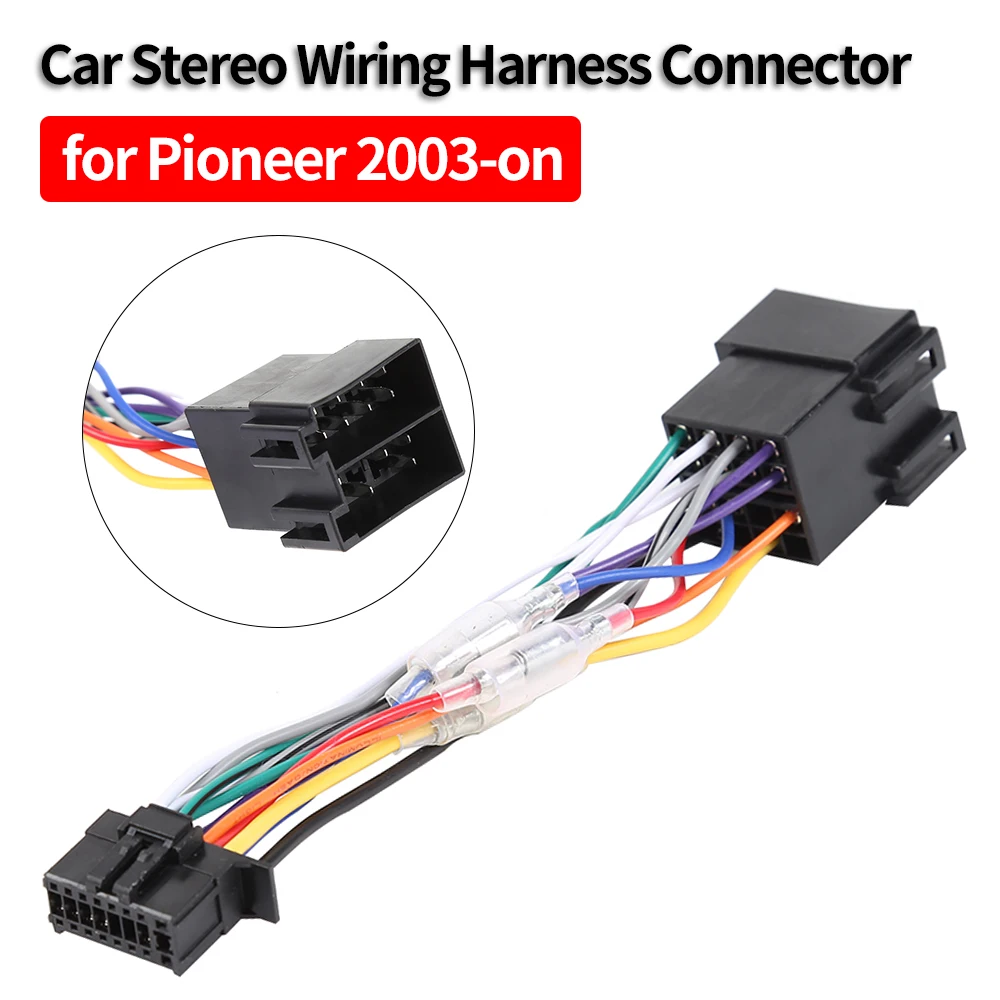 19cm 16Pin Car Stereo Wiring Harness Connector Car Stereo Radio Replacement Wire Harness for Pioneer 2003-on Car Music Accessory