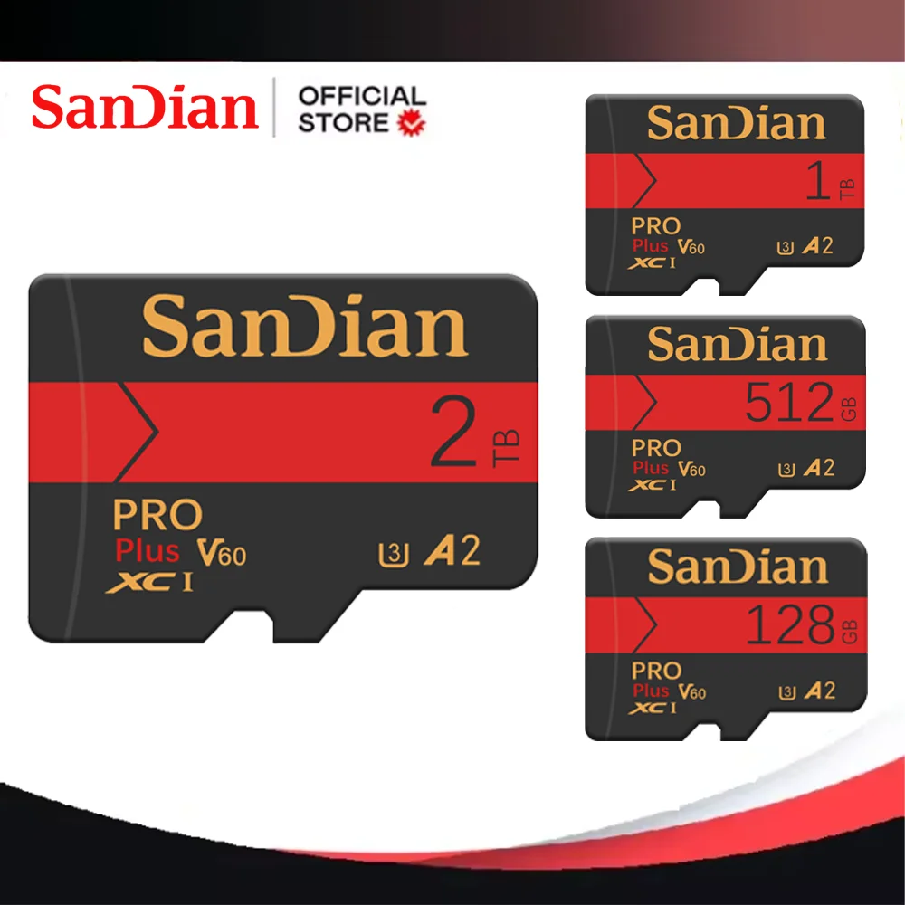 NEW Original Class10 High Speed 2TB Micro TF SD Card 1TB SD Cards High Capacity Memory Card 128GB For Camera Phone With Adapter