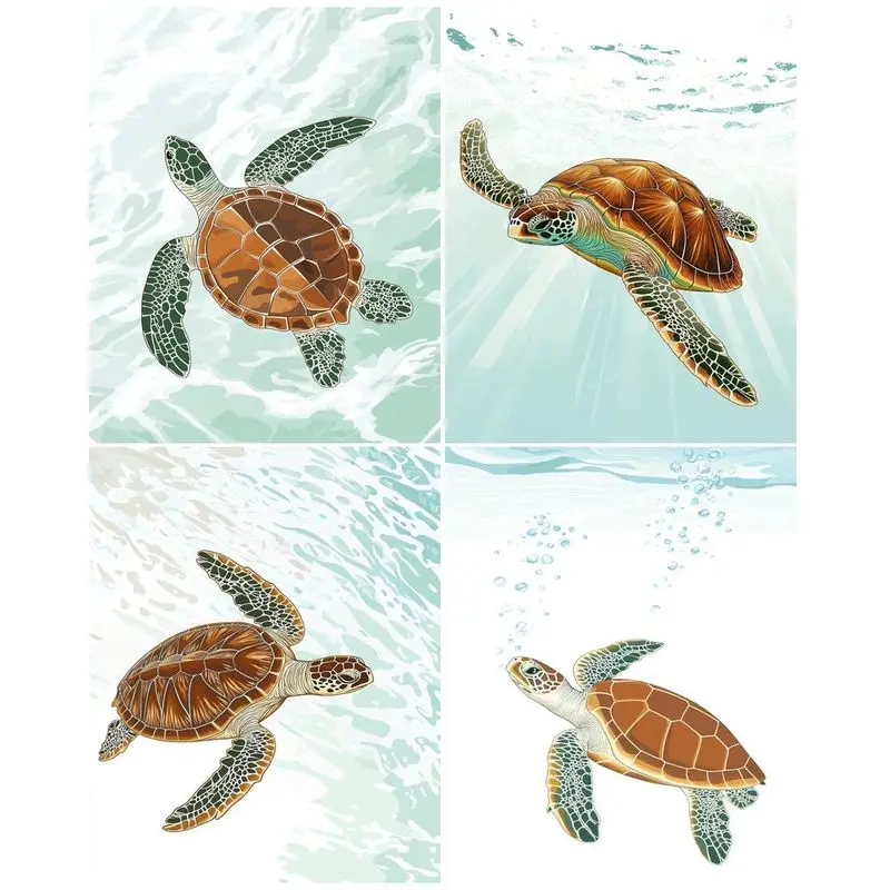

CHENISTORY Painting By Numbers Turtle Animals Acrylic Paint On Canvas Sea Numbers Painting Kits For Home Decors Arts Crafts