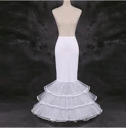 New Long Petticoat For Wedding Vintage Tulle Mermaid Crinoline Underskirt Rockabilly 3 Layers Puffy Skirt
