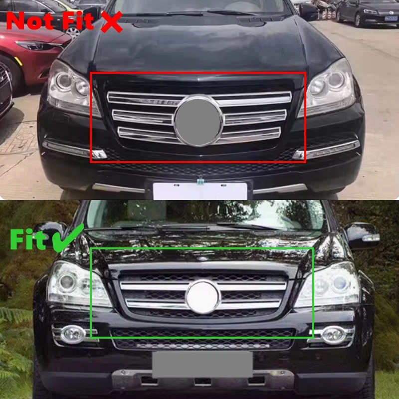 Car Front Grille Grill For Mercedes Benz GL Class X164 GL350 GL450 GL500 GL550 2007 2008 2009 Tuning Accessories ABS Grills