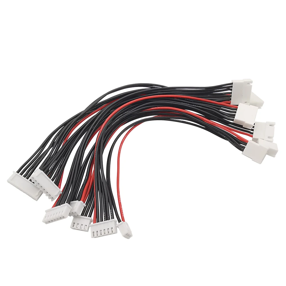 5Pcs XH 2.54mm JST Connector 1S/ 2S/ 3S/ 4S/ 5S/ 6S/ 7S LiPo Male to Female Battery Balance Charging Extension Wire 200mm