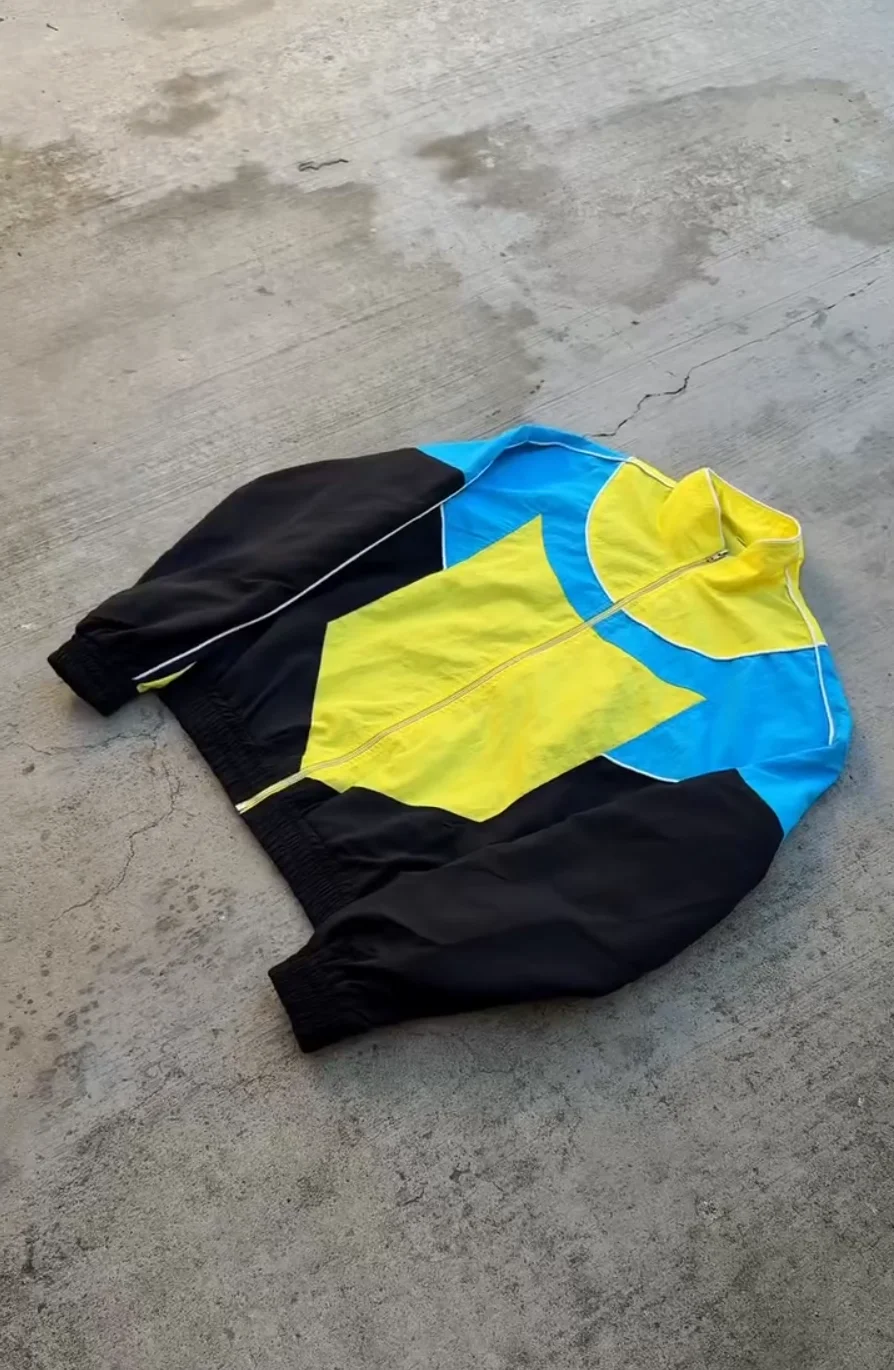 Y2k Mark Sportjacke für Herren und Damen, Color-Block-Jacke, lässige Hip-Hop High-Street-Klassiker-Windjacke für Outdoor-Sportarten. – Detail 4