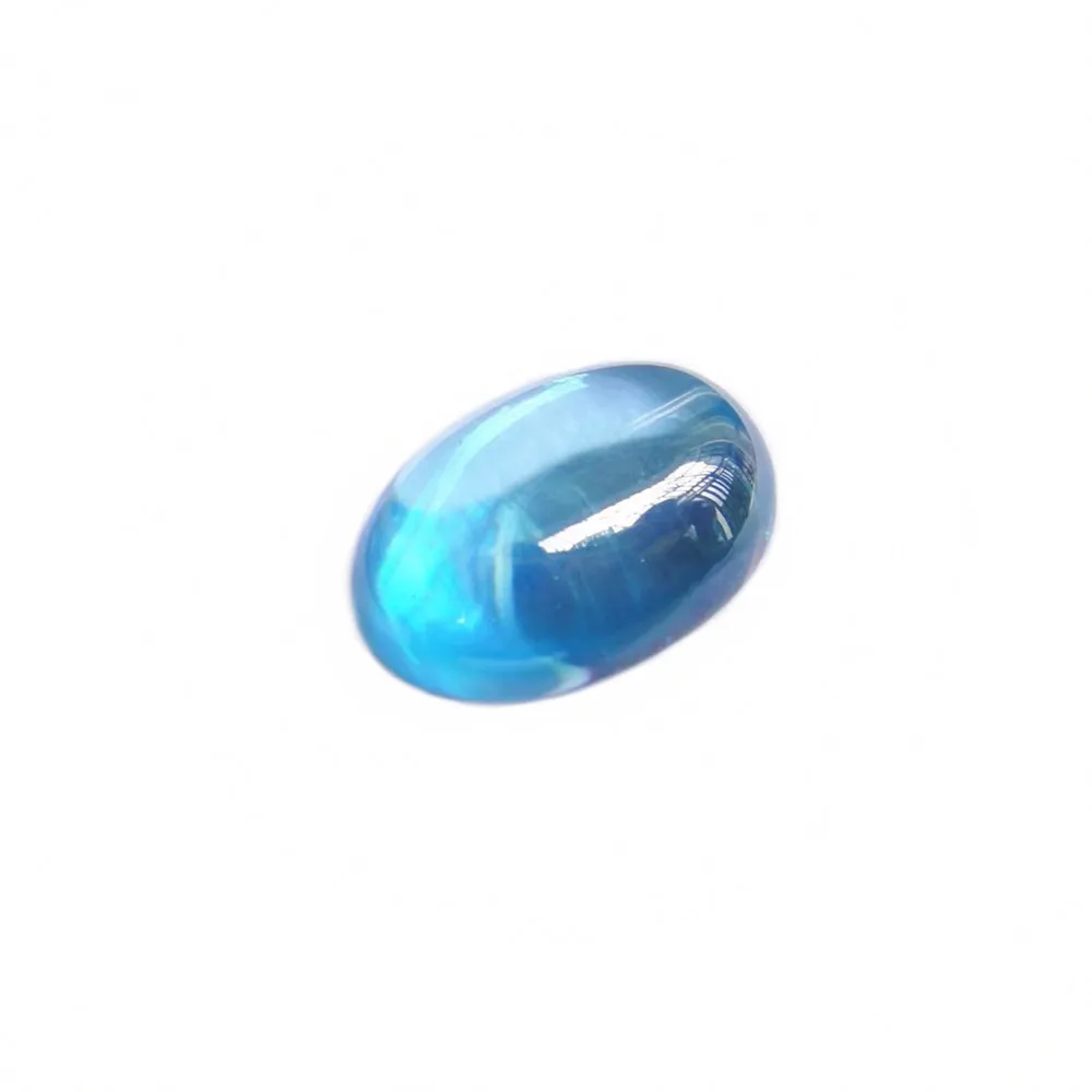

Aquamarine Oval Smooth Polished Surface Cabochon Egg Shape Aquamarine Cabochon with Flat Back 3 Sizes to Choose
